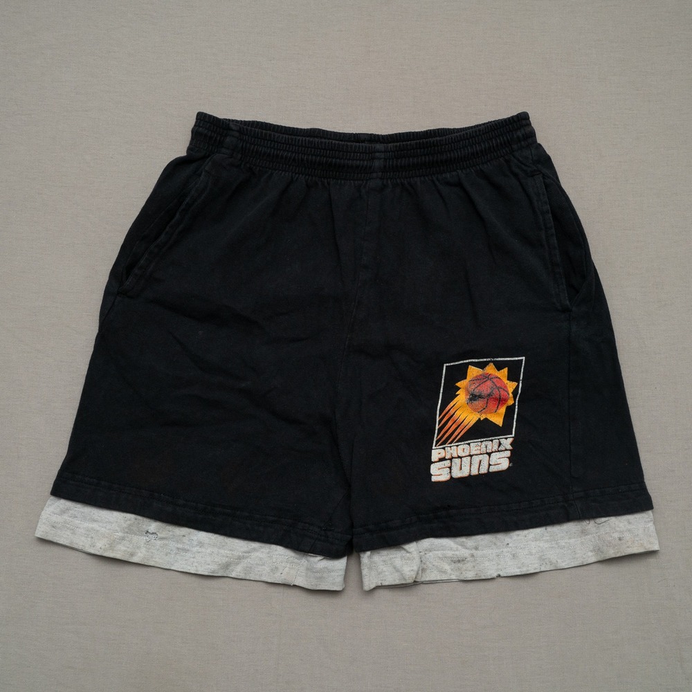 Vintage 90s Pro Spirit Phoenix Suns‎ Layered Black Athletic Shorts